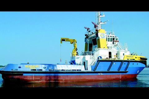 A heavy moulded rubber fendering system by Trellex Trelleborg provides the vessel with comprehensive protection.